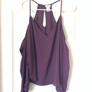 3/$15 WET SEAL Purple Cold Shoulder Top Size XS